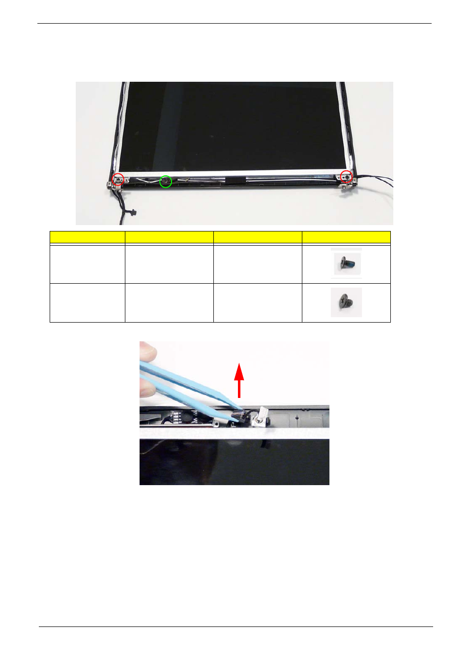 Removing the lcd panel | Acer 4740G User Manual | Page 109 / 218