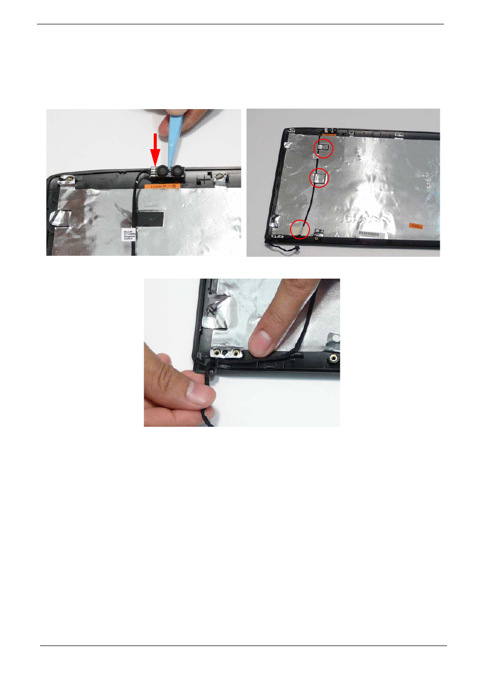 Lcd module reassembly procedure, Replacing the mic module | Acer 4740G User Manual | Page 114 / 218