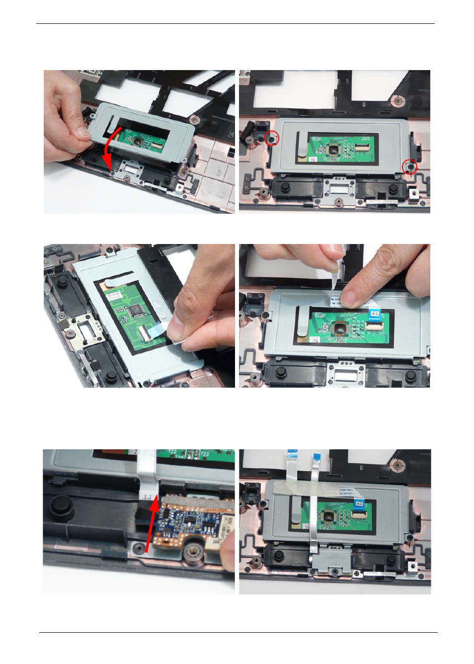 Replacing the touchpad bracket, Replacing the finger print reader | Acer 4740G User Manual | Page 130 / 218