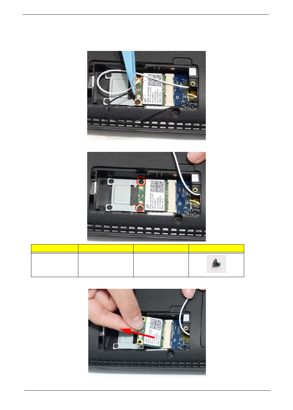 Removing the wlan module | Acer 4740G User Manual | Page 64 / 218