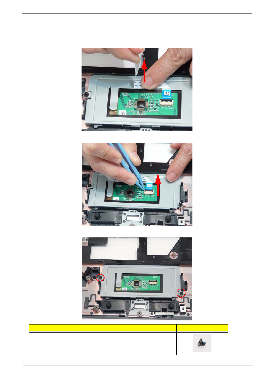 Removing the touchpad bracket | Acer 4740G User Manual | Page 89 / 218