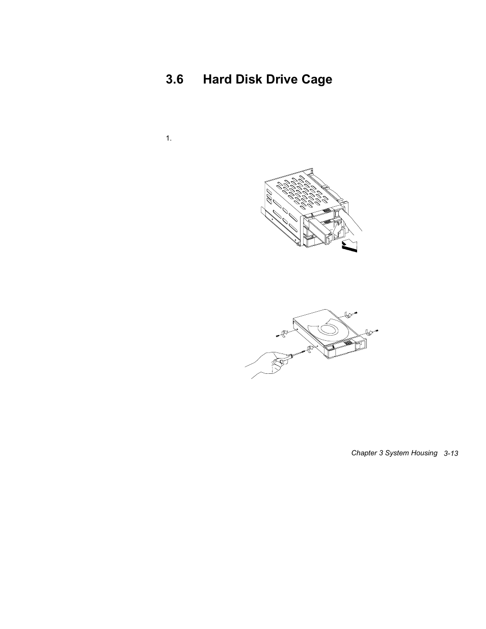 6 hard disk drive cage -13, 6 hard disk drive cage | Acer Altos 1100 Series User Manual | Page 107 / 114