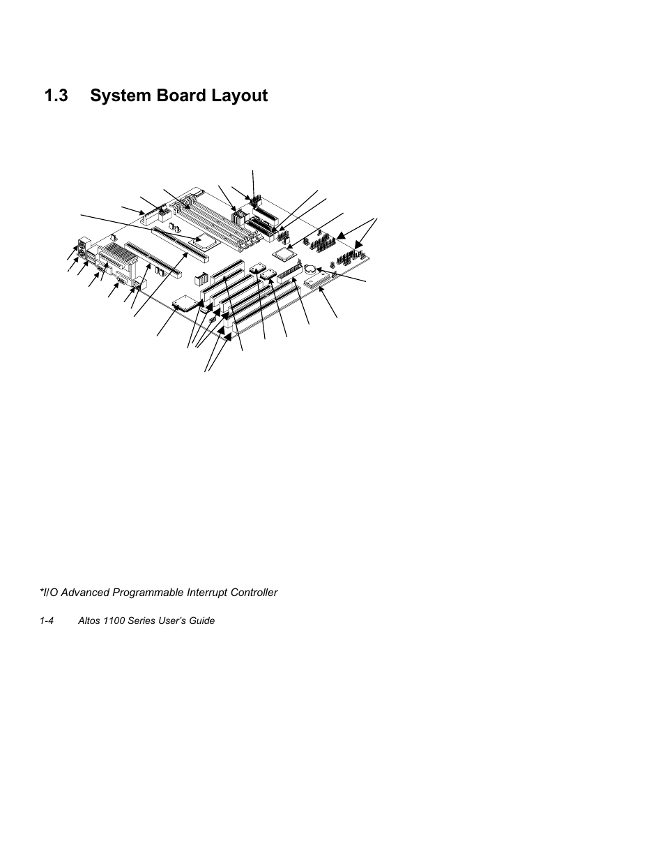 3 system board layout -4, 1 system board layout -4, 3 system board layout | Acer Altos 1100 Series User Manual | Page 18 / 114