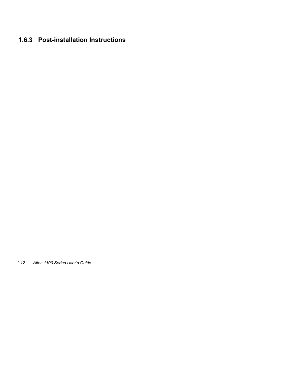 3 post-installation instructions -12, 3 post-installation instructions | Acer Altos 1100 Series User Manual | Page 26 / 114