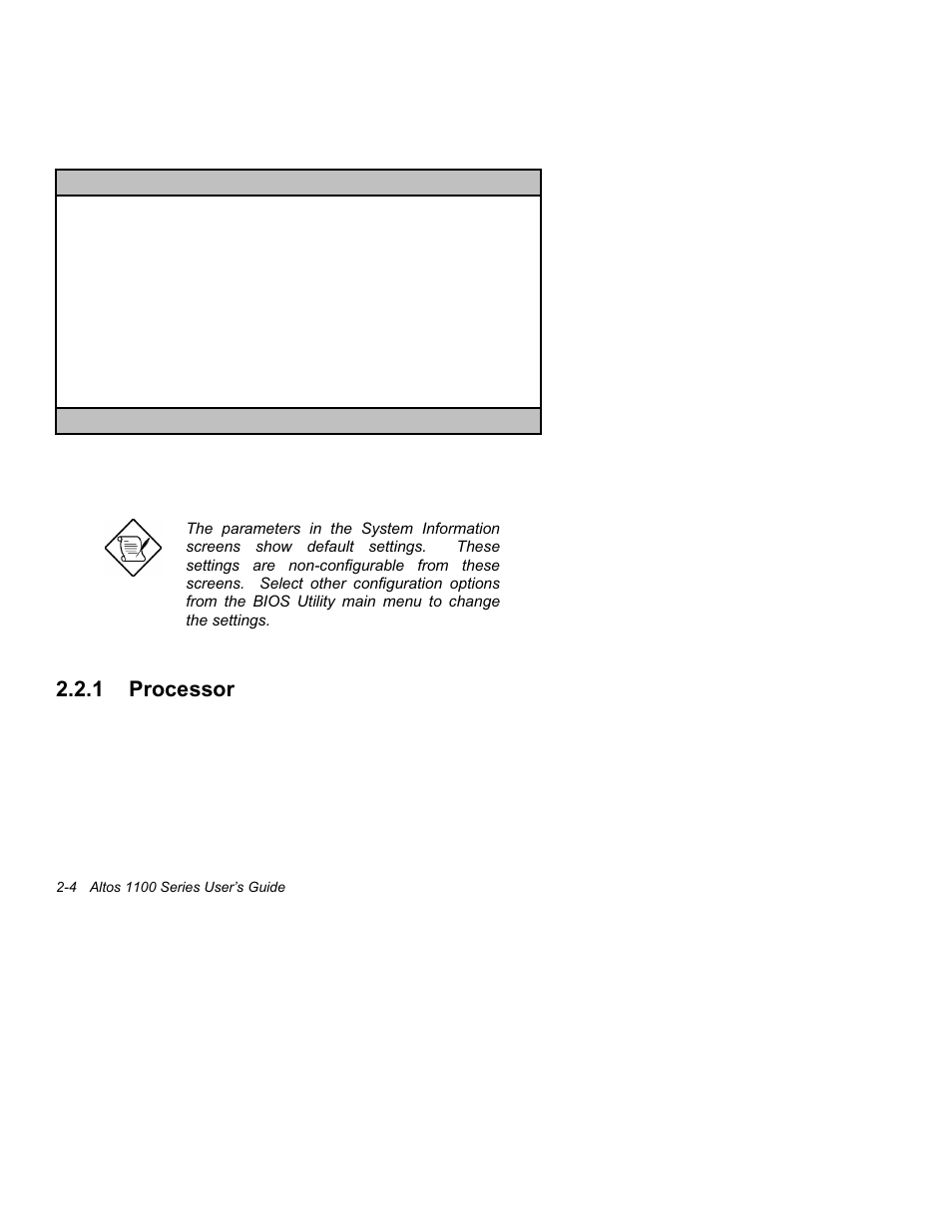 1 processor -4, 1processor | Acer Altos 1100 Series User Manual | Page 46 / 114