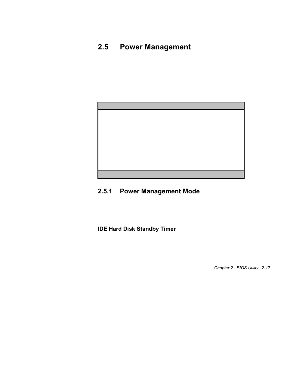 5 power, Management -16, 1 power management mode -16 | 5 power management, 1power management mode | Acer Altos 1100 Series User Manual | Page 59 / 114
