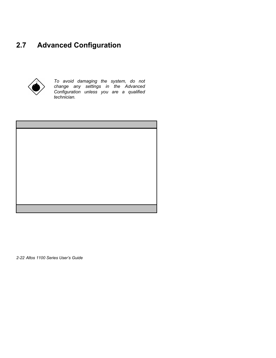 7 advanced, Configuration -21, 7 advanced configuration | Acer Altos 1100 Series User Manual | Page 64 / 114