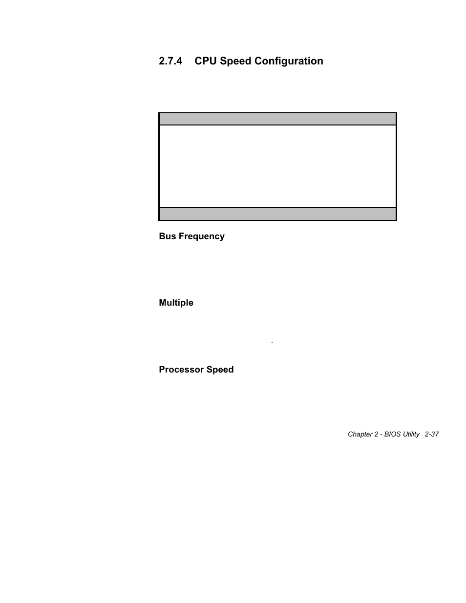 4 cpu, Speed, Configuration -35 | 4 cpu speed configuration, Bus frequency, Multiple, Processor speed | Acer Altos 1100 Series User Manual | Page 79 / 114