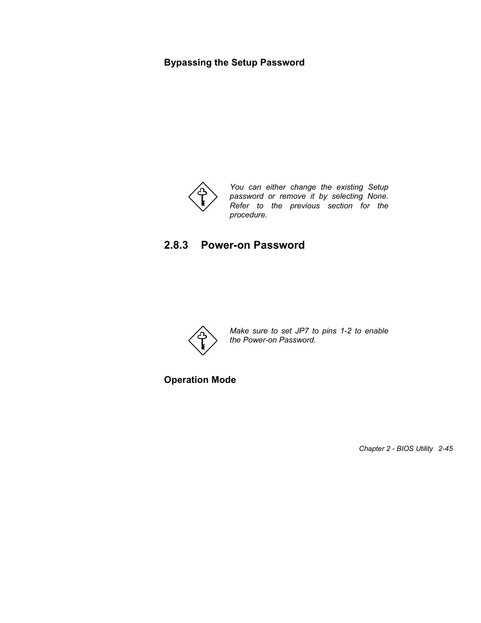 3 power-on, Password -43, 3 power-on password | Acer Altos 1100 Series User Manual | Page 87 / 114
