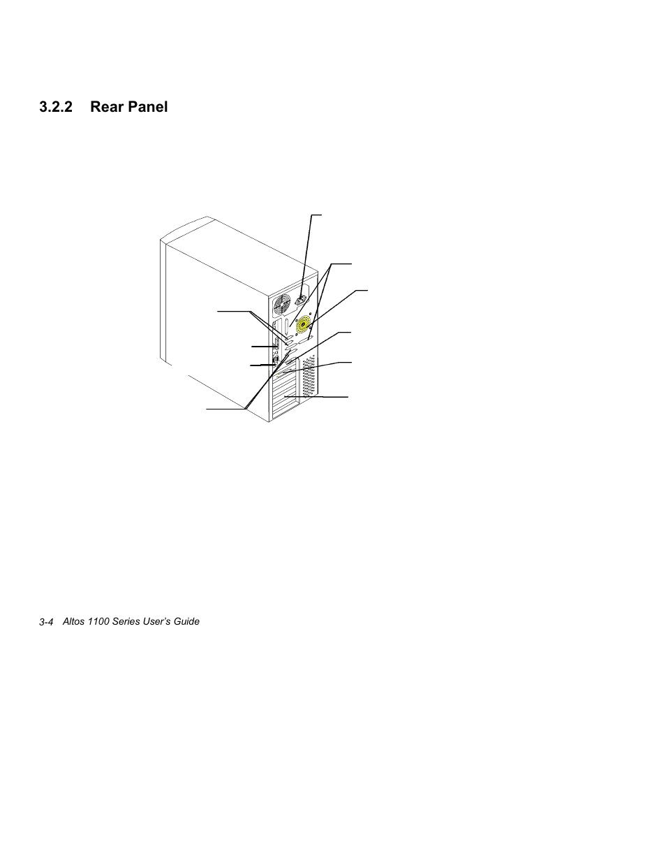 2 rear panel -4, 2 rear panel | Acer Altos 1100 Series User Manual | Page 98 / 114