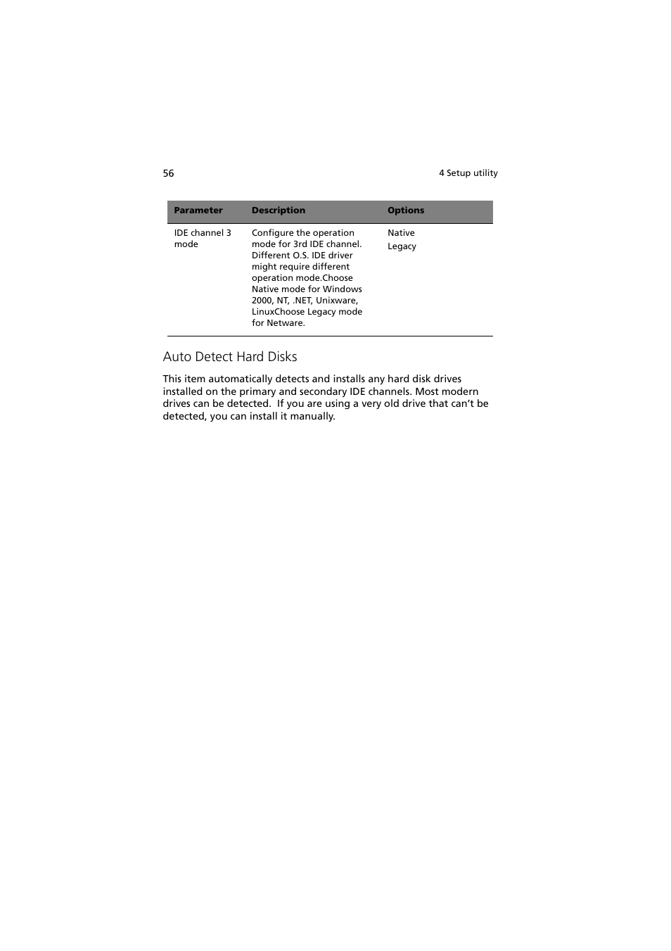 Auto detect hard disks | Acer Altos G300 User Manual | Page 68 / 108