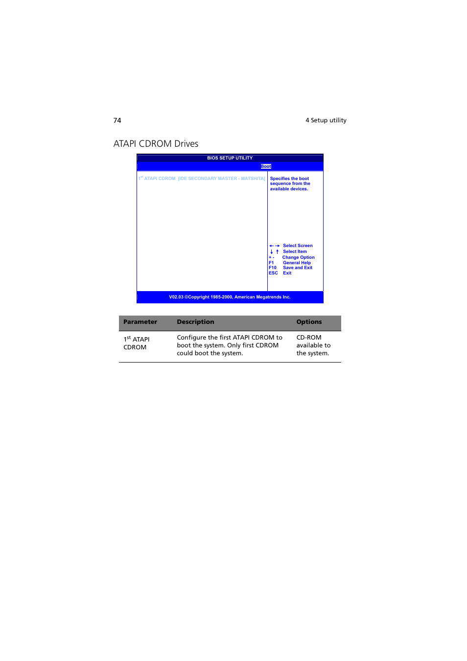 Atapi cdrom drives | Acer Altos G300 User Manual | Page 86 / 108