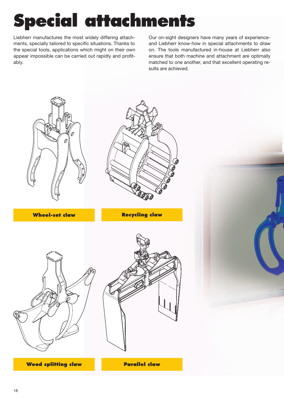 Special attachments | Liebherr EP 934 C Stationary Materiel Handler User Manual | Page 18 / 26