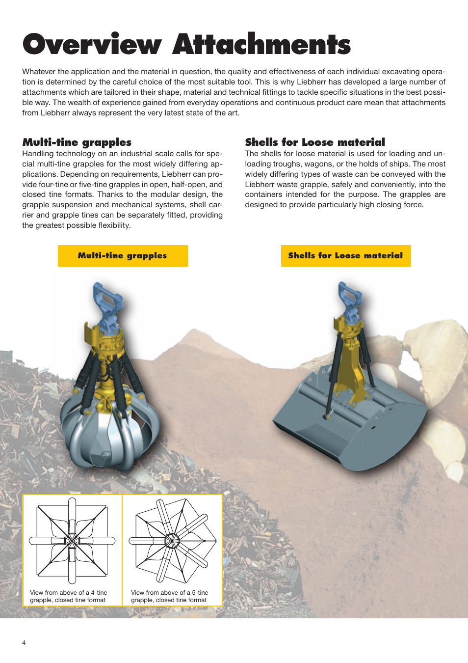 Overview attachments | Liebherr EP 934 C Stationary Materiel Handler User Manual | Page 4 / 26