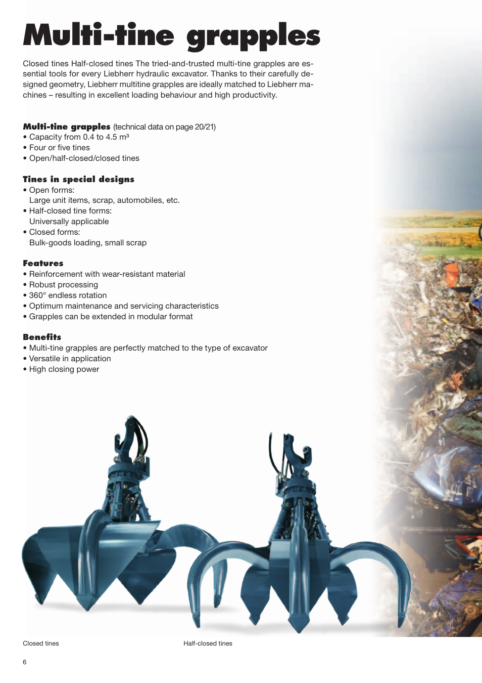 Multi-tine grapples | Liebherr EP 934 C Stationary Materiel Handler User Manual | Page 6 / 26