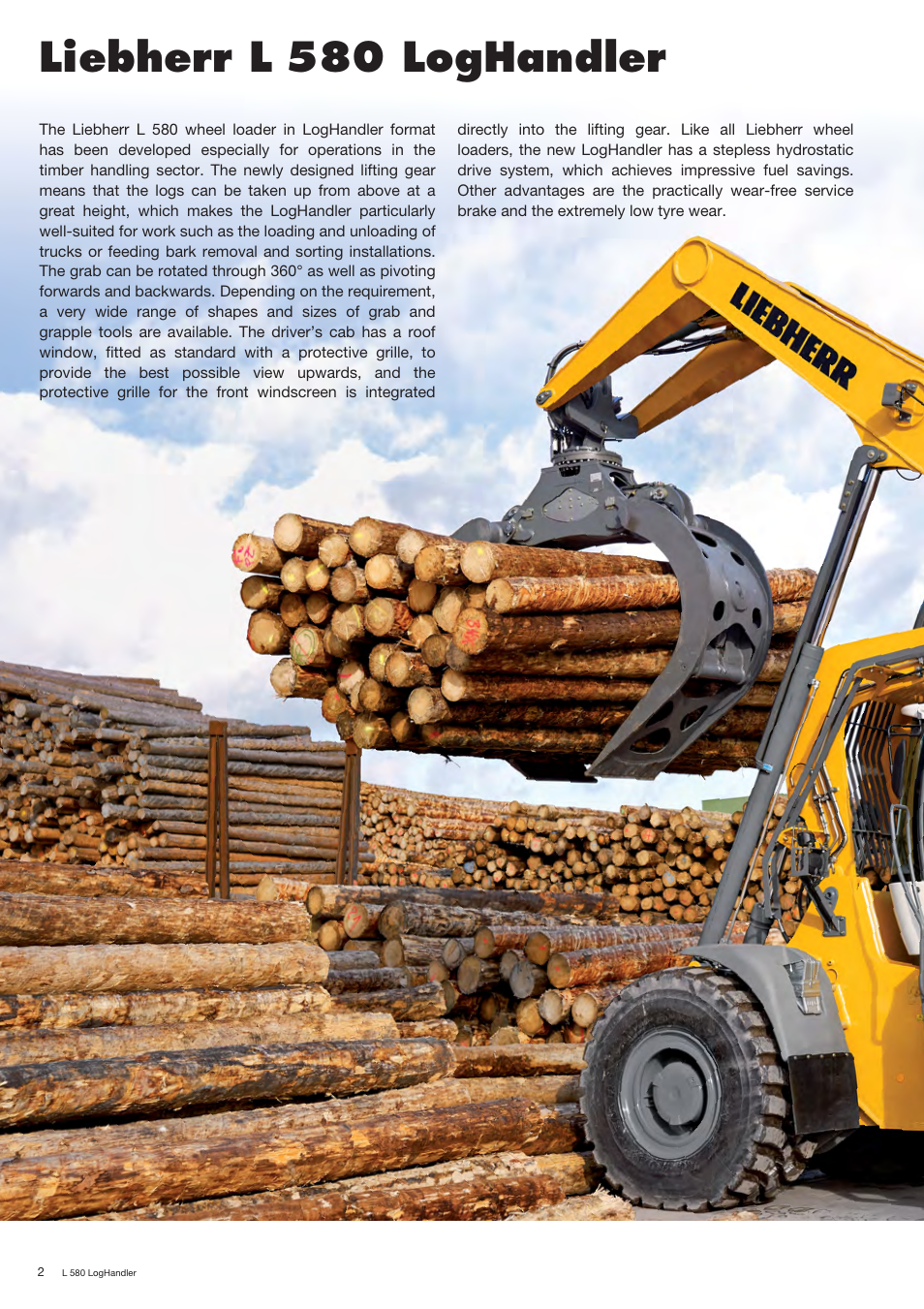 Liebherr l 580 loghandler | Liebherr L 580 LogHandler User Manual | Page 2 / 8