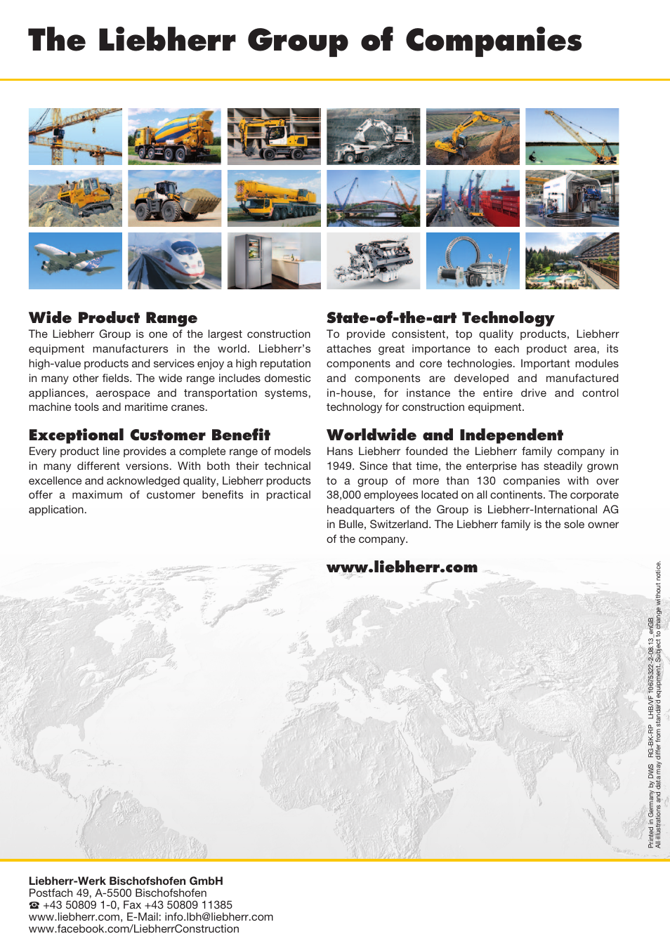 The liebherr group of companies, Wide product range, Exceptional customer benefit | State-of-the-art technology, Worldwide and independent | Liebherr L 580 LogHandler User Manual | Page 8 / 8