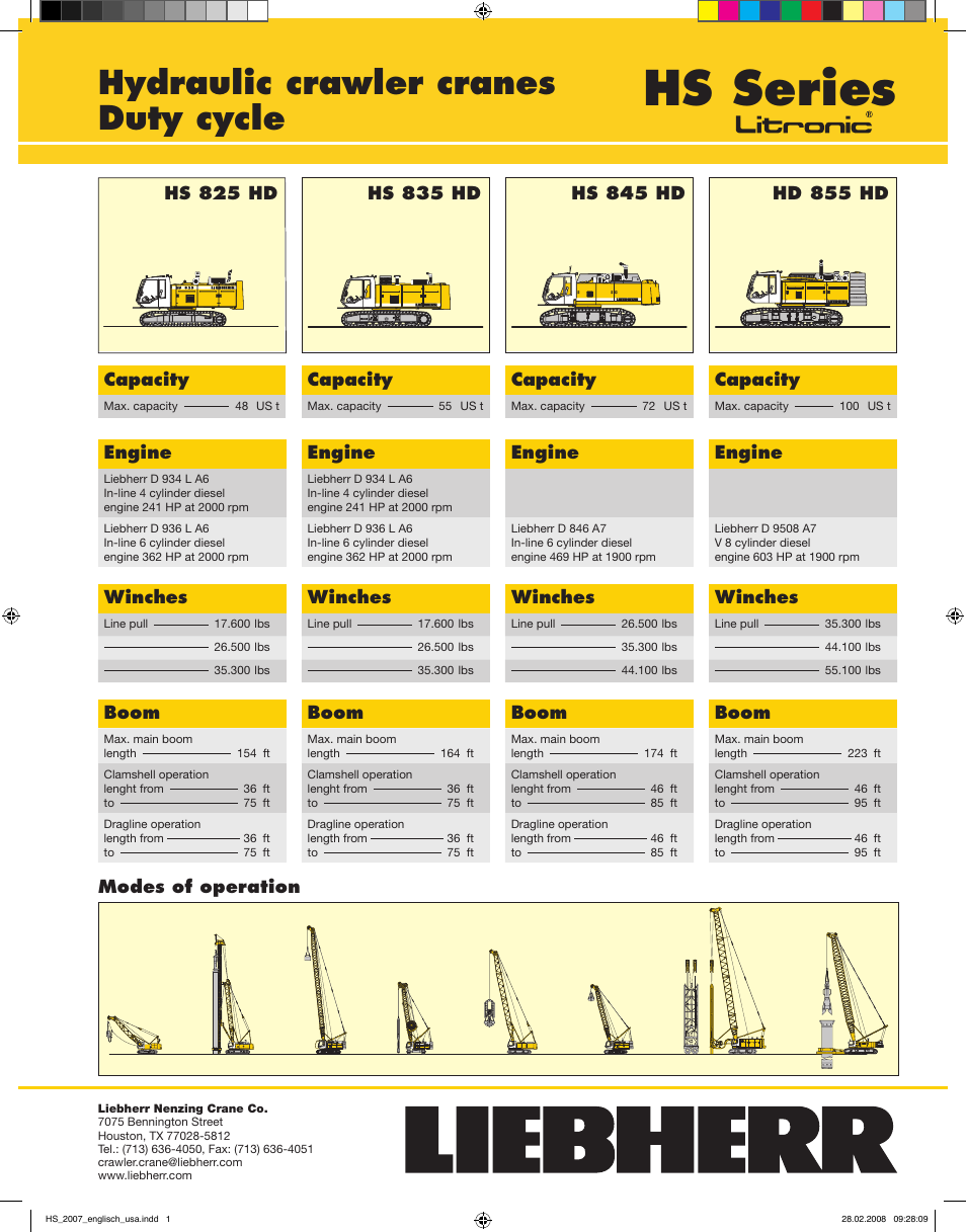 Liebherr HS 835 HD Litronic User Manual | 2 pages