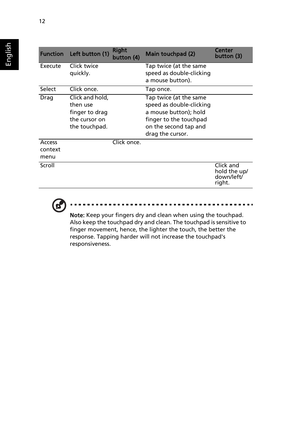 English | Acer 4150 Series User Manual | Page 20 / 70