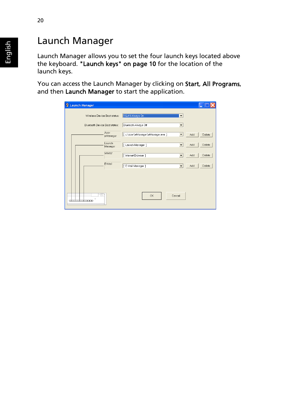 Launch manager | Acer 4150 Series User Manual | Page 28 / 70