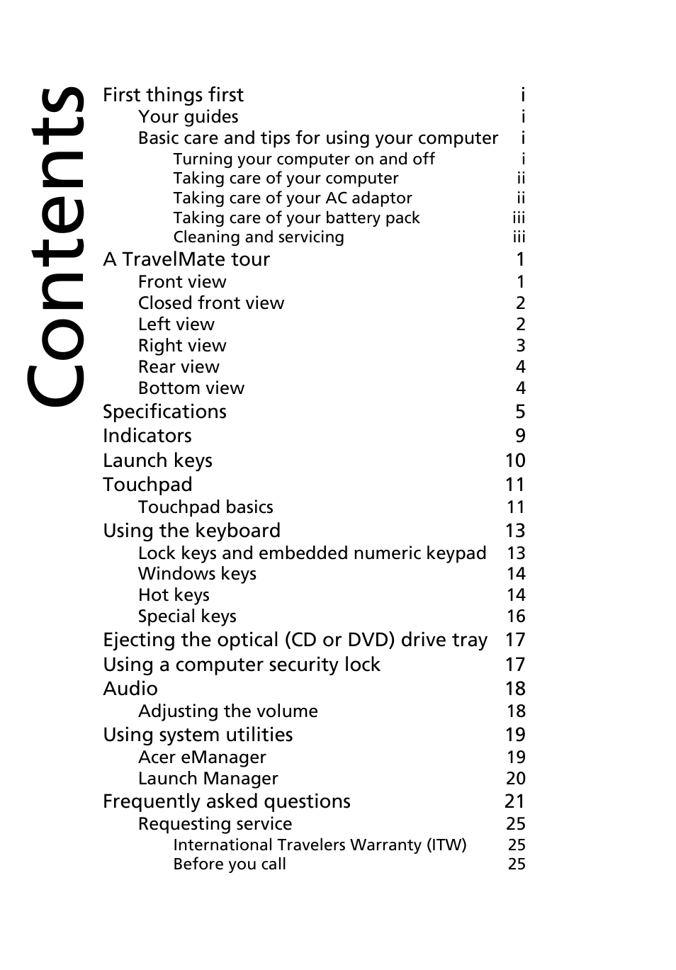 Acer 4150 Series User Manual | Page 6 / 70