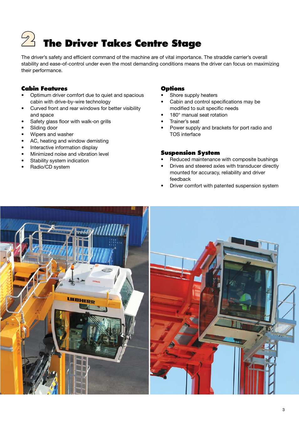 The driver takes centre stage | Liebherr Straddle carriers User Manual | Page 3 / 8