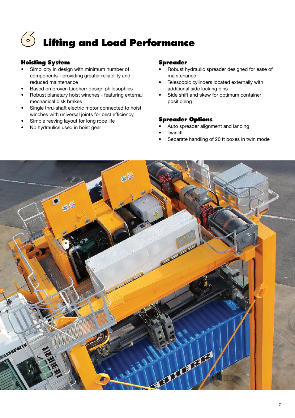 Lifting and load performance | Liebherr Straddle carriers User Manual | Page 7 / 8