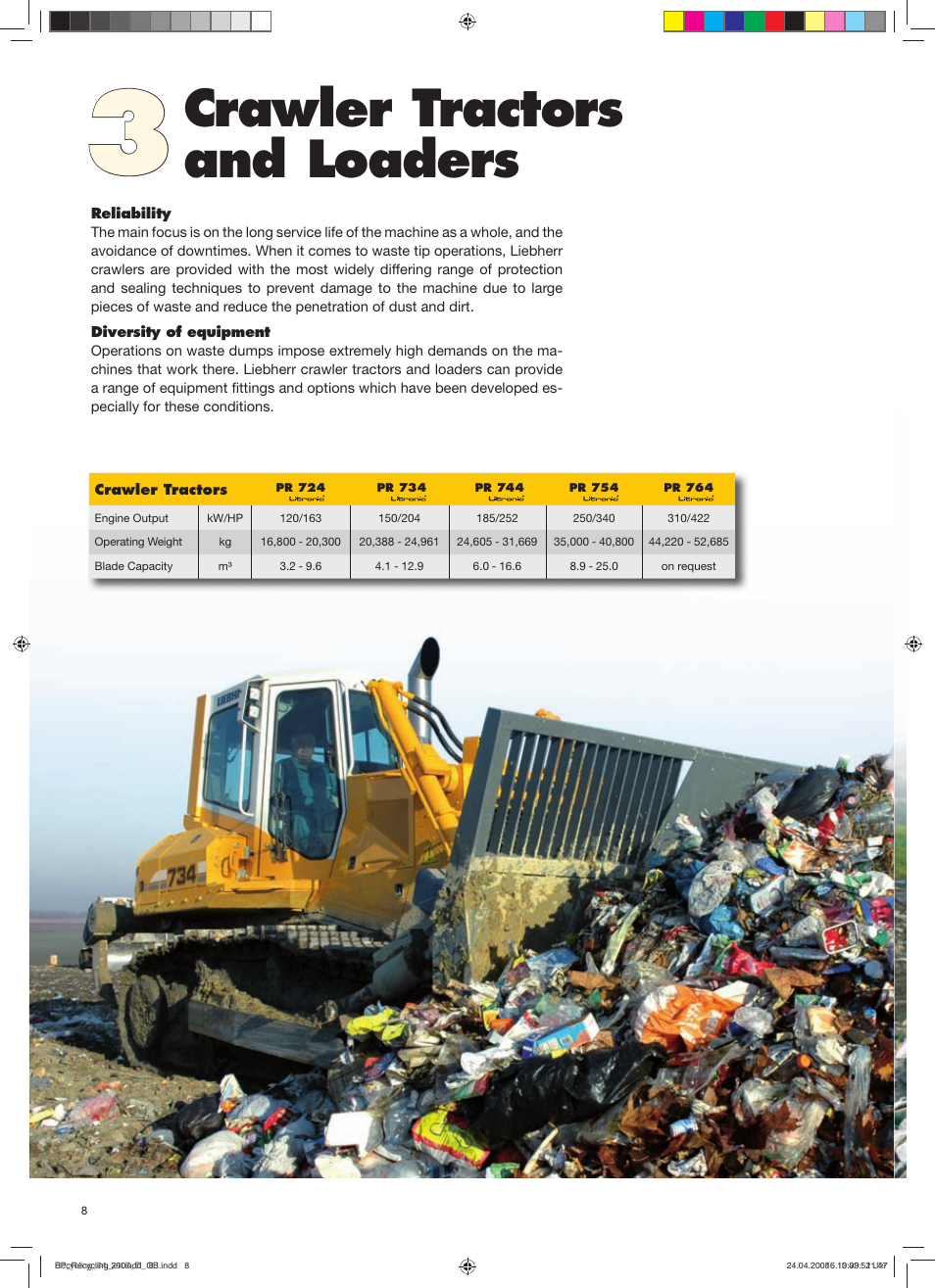 Crawler tractors and loaders | Liebherr EP 954 C Stationary Material Handler User Manual | Page 8 / 12