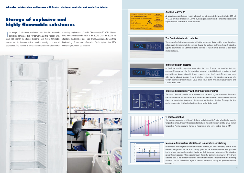 The comfort electronic controller, Certiﬁ ed to atex 95, Integrated alarm systems | Point calibration | Liebherr WTes 5872 Vinidor User Manual | Page 14 / 19