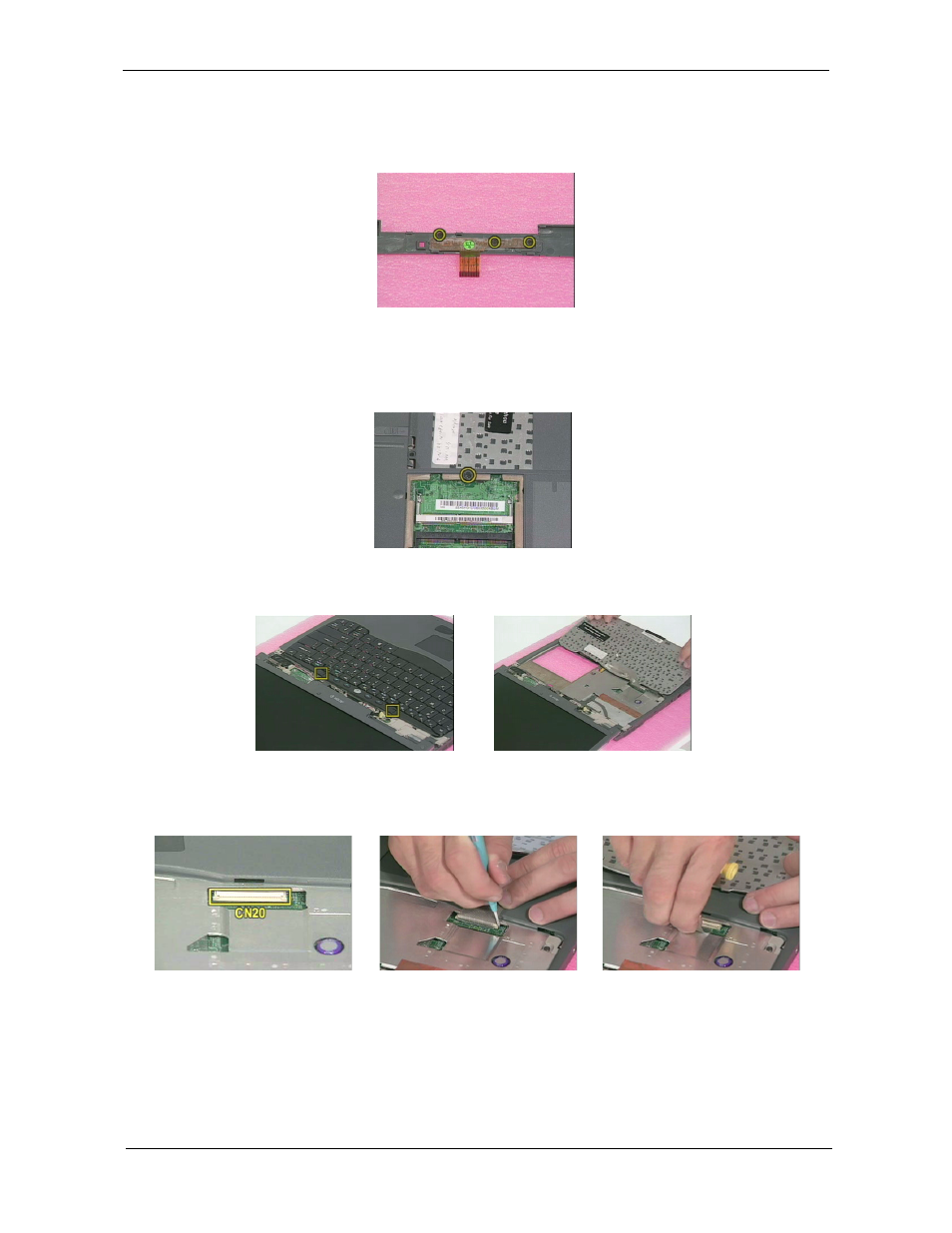 Removing the led board, Removing the keyboard | Acer 350 User Manual | Page 59 / 128