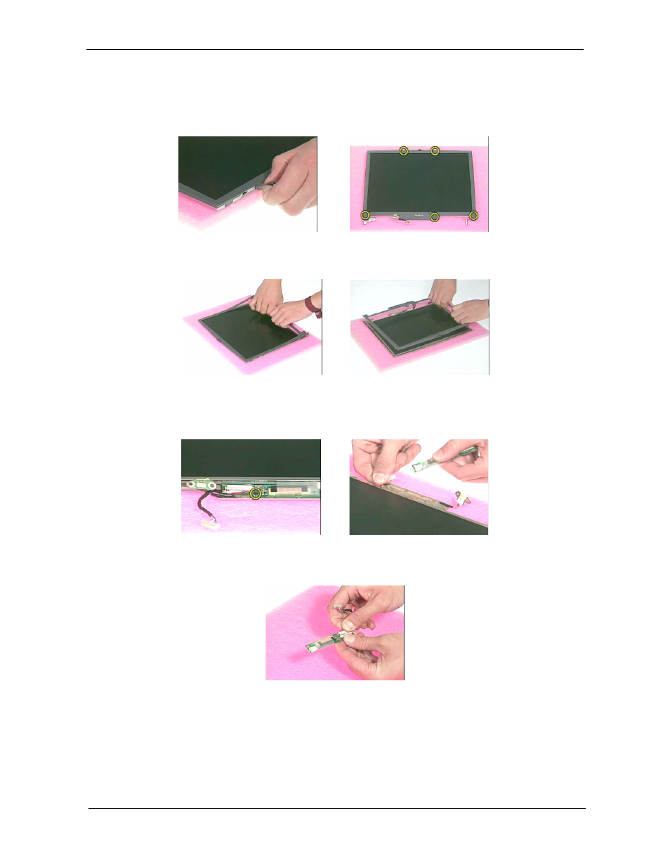 Disassembling the lcd module | Acer 350 User Manual | Page 61 / 128