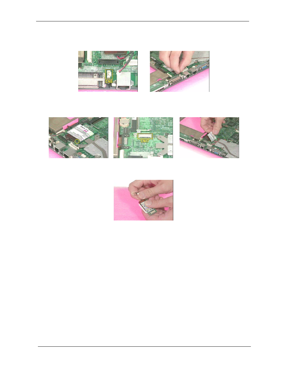 Removing the modem board | Acer 350 User Manual | Page 66 / 128