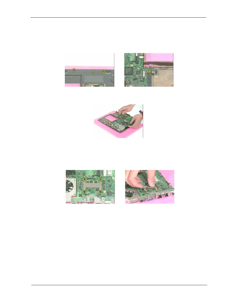 Removing the lower case, Removing the main board, Removing the emi plate | Acer 350 User Manual | Page 67 / 128
