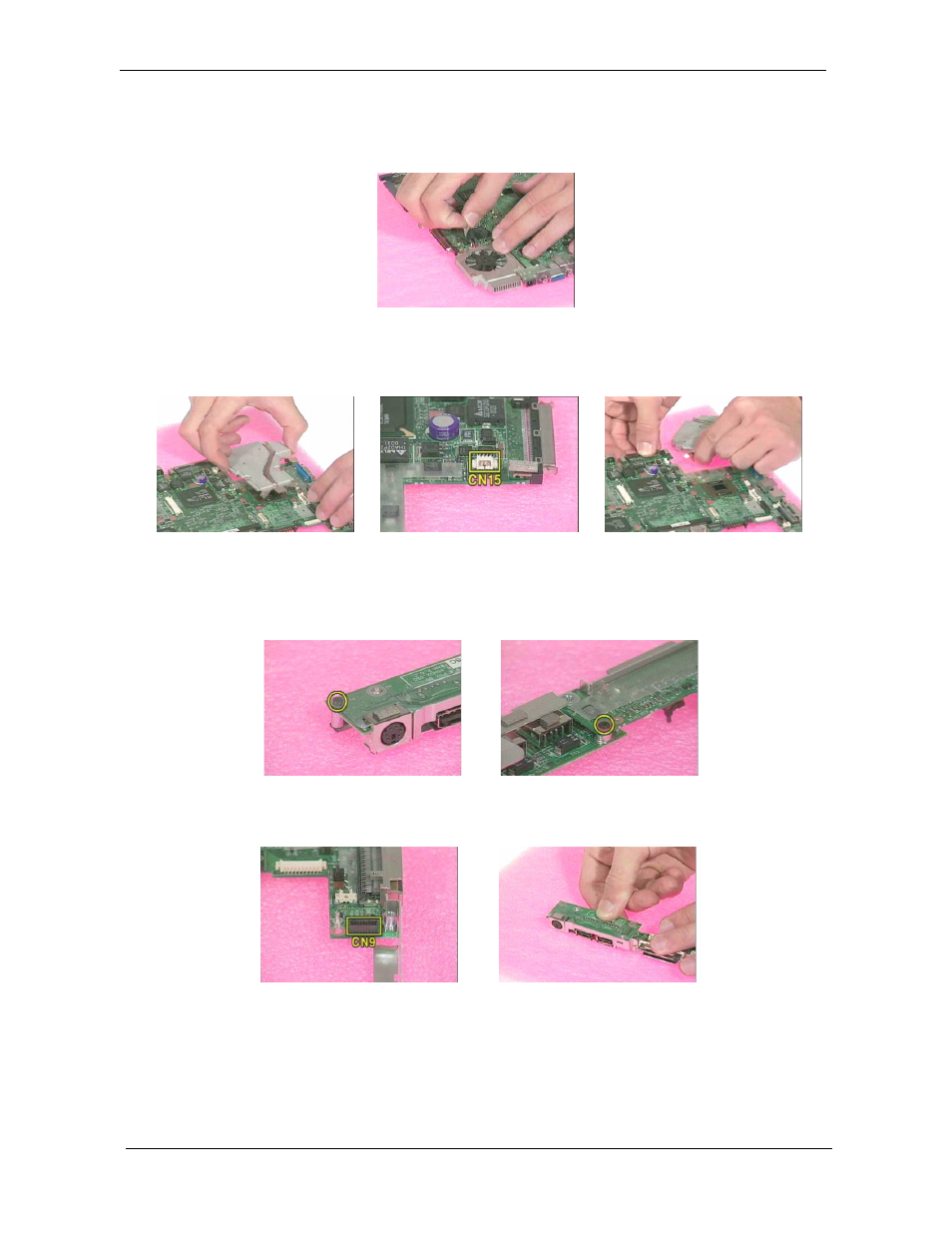 Removing the heatsink, Removing the daughter and i/o board | Acer 350 User Manual | Page 68 / 128