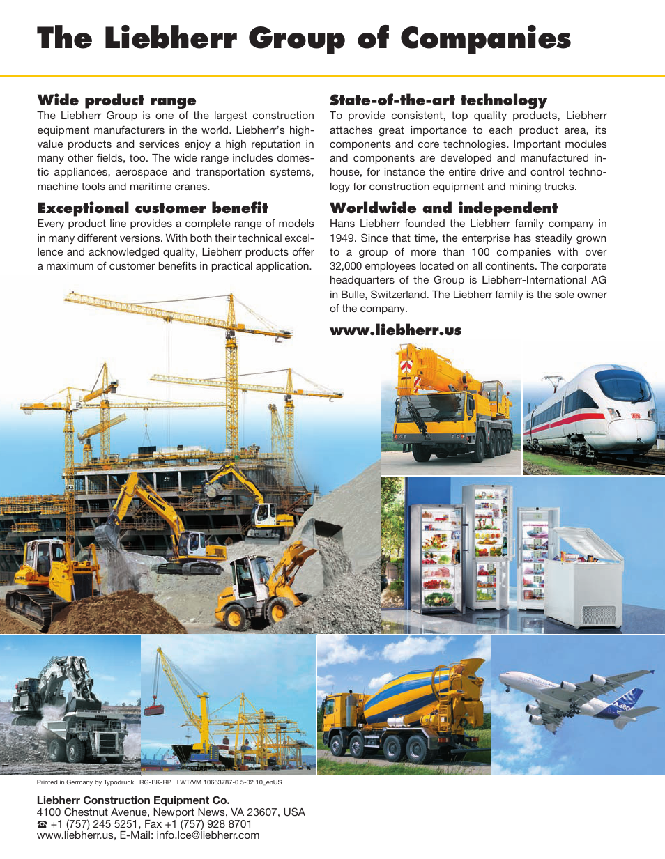 The liebherr group of companies | Liebherr LR 614 Litronic User Manual | Page 8 / 8