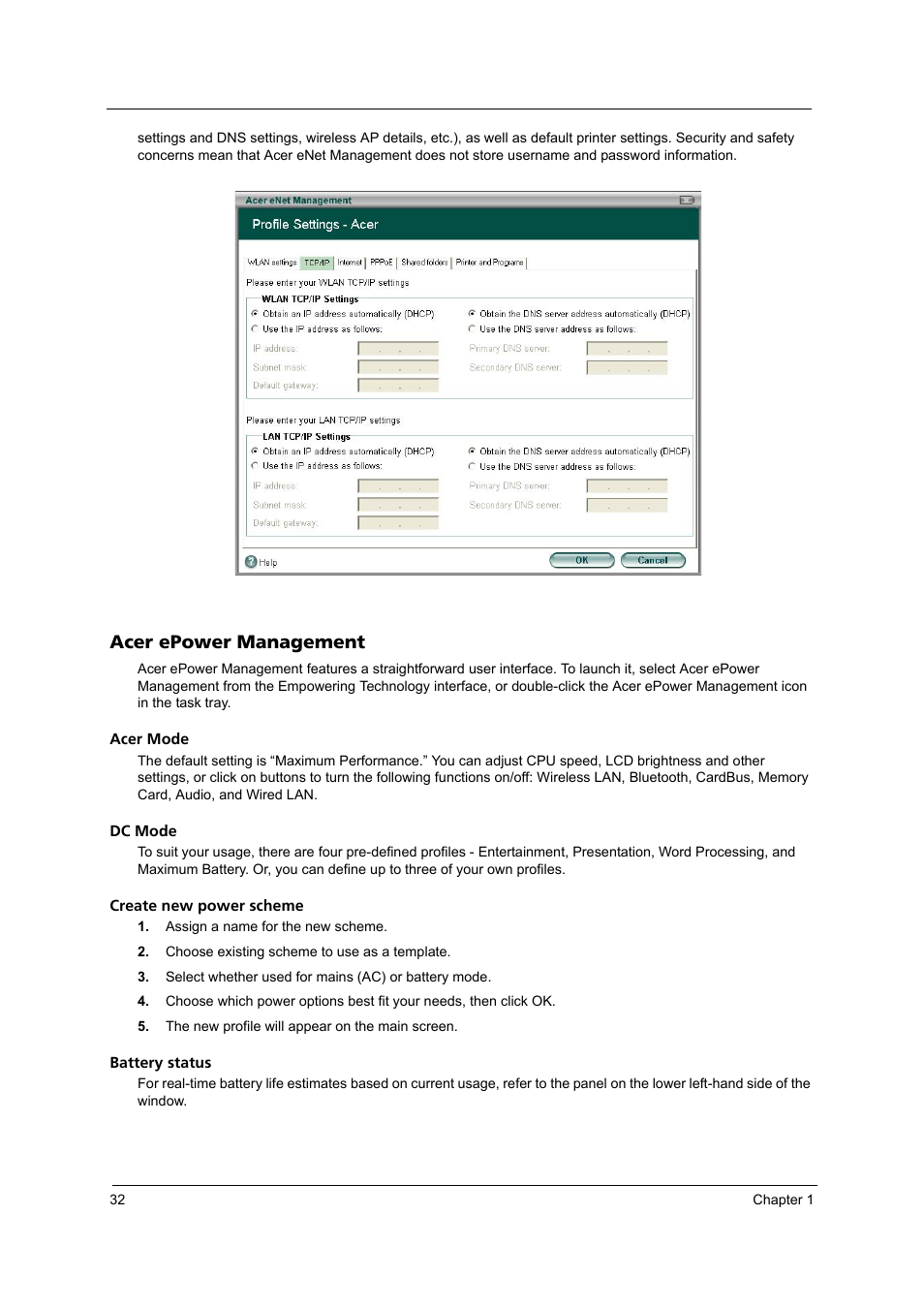 Acer epower management | Acer 4260 User Manual | Page 38 / 117