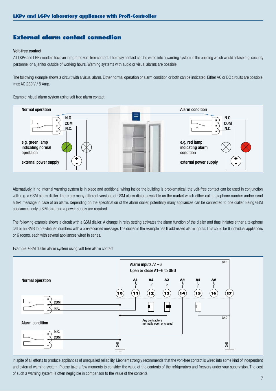 External alarm contact connection | Liebherr WKt 4552 GrandCru User Manual | Page 7 / 36