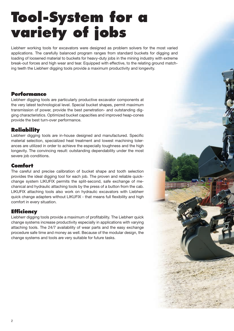 Tool-system for a variety of jobs | Liebherr Face shovel User Manual | Page 2 / 40