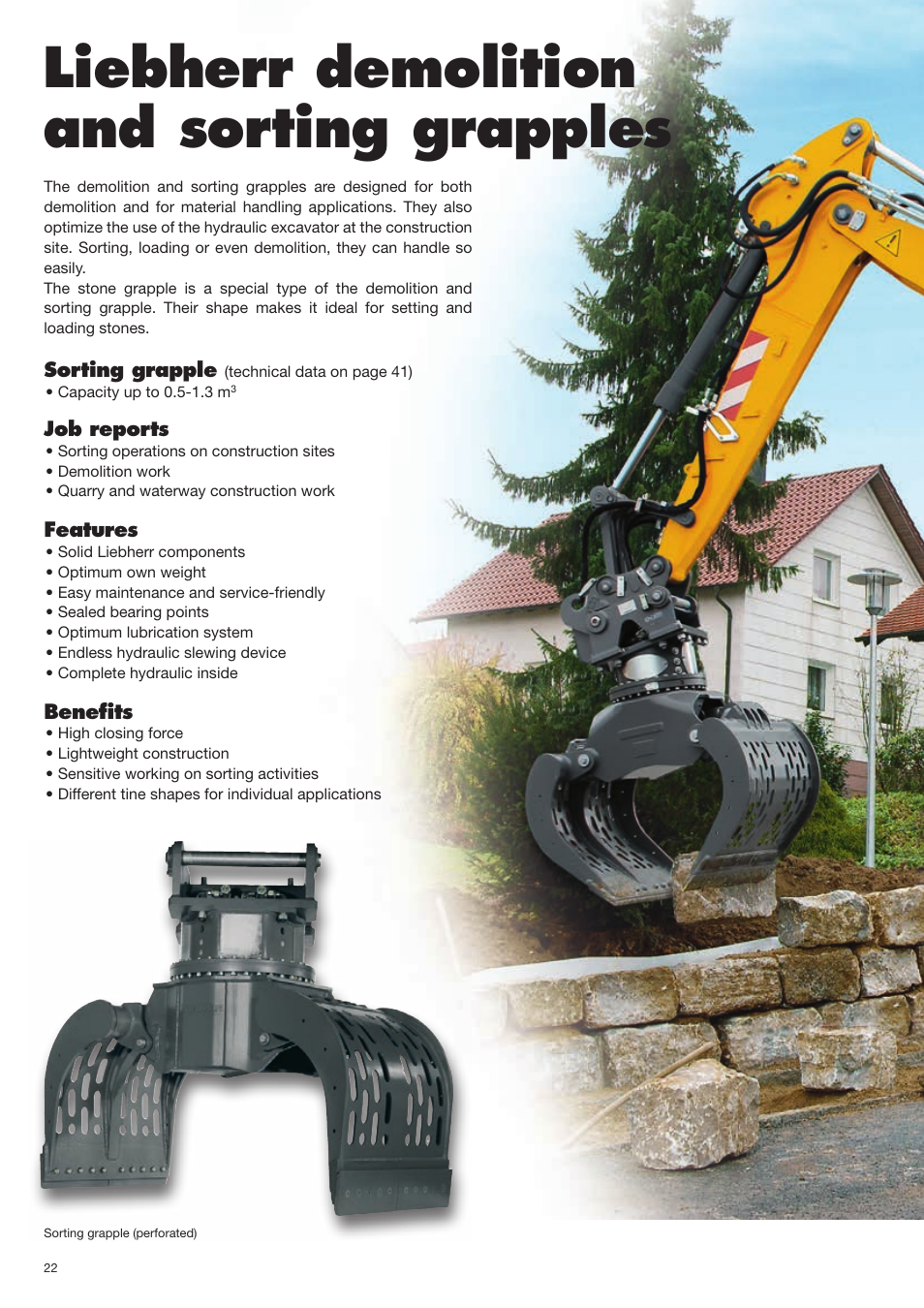 Liebherr demolition and sorting grapples | Liebherr Face shovel User Manual | Page 22 / 40