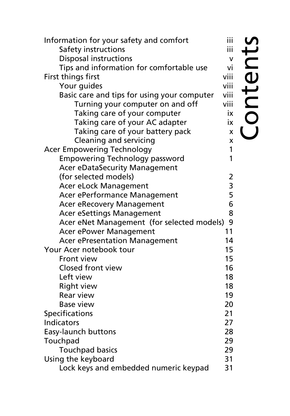Acer 5610 User Manual | Page 11 / 93
