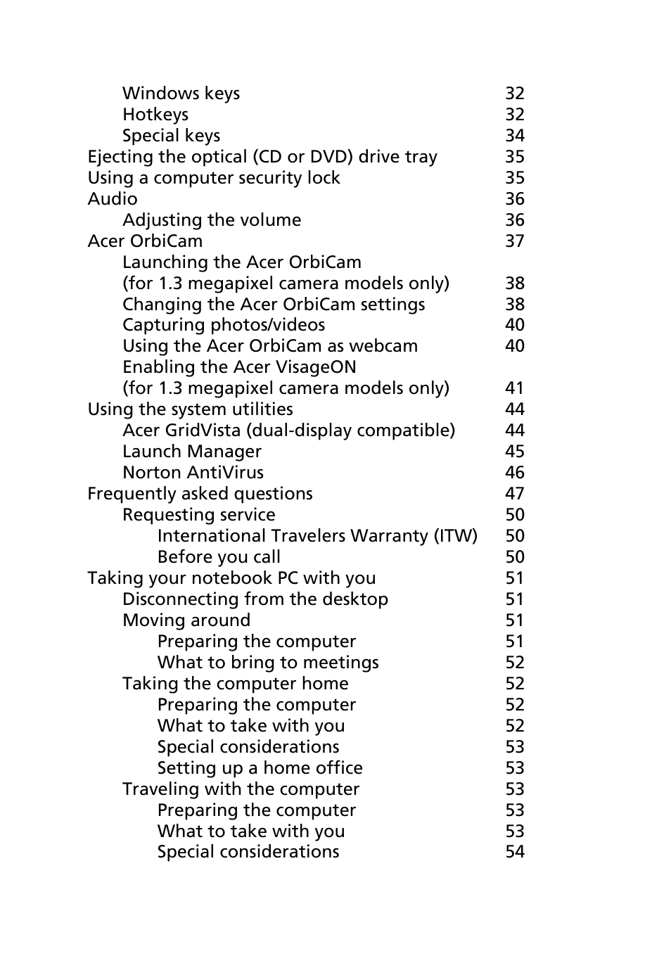 Acer 5610 User Manual | Page 12 / 93