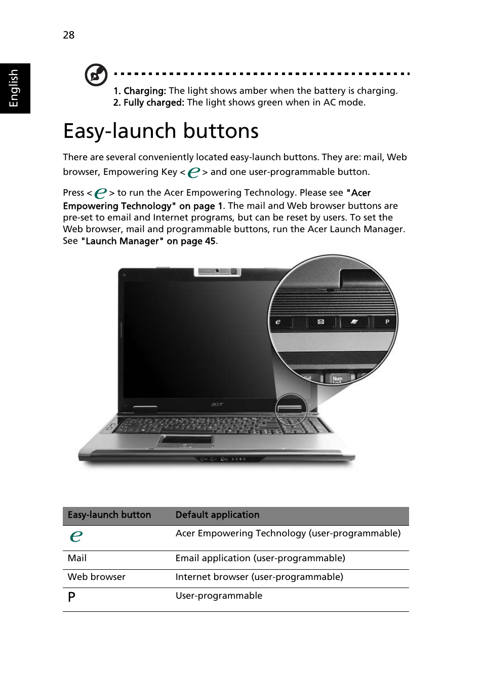 Easy-launch buttons | Acer 5610 User Manual | Page 42 / 93