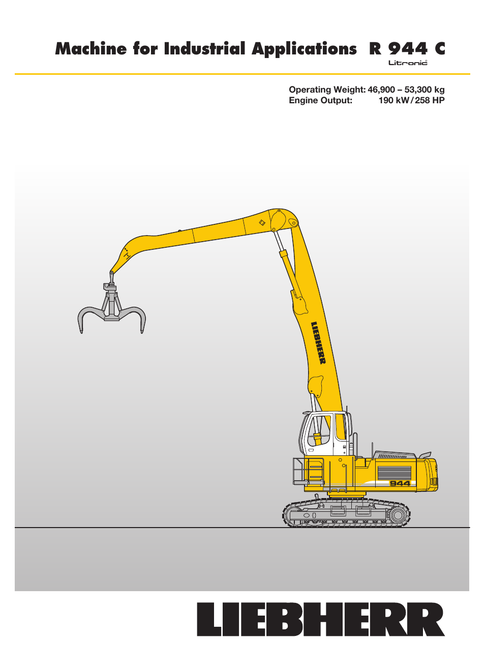 Liebherr R 944 C Litronic Material Handler User Manual | 22 pages