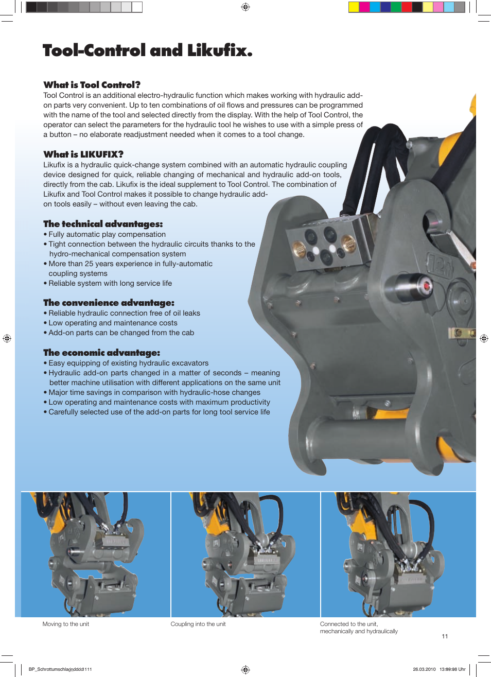 Tool-control and likufix, What is tool control, What is likufix | The technical advantages, The convenience advantage, The economic advantage | Liebherr R 944 C Litronic Material Handler User Manual | Page 11 / 12