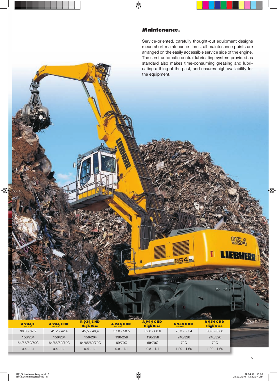 Maintenance | Liebherr R 944 C Litronic Material Handler User Manual | Page 5 / 12