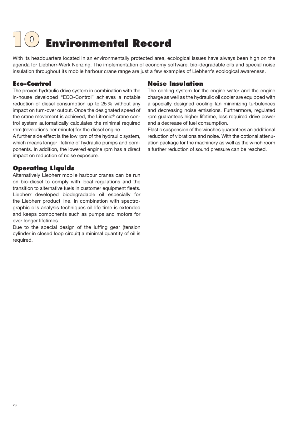 Environmental record | Liebherr LHM 420 User Manual | Page 28 / 36