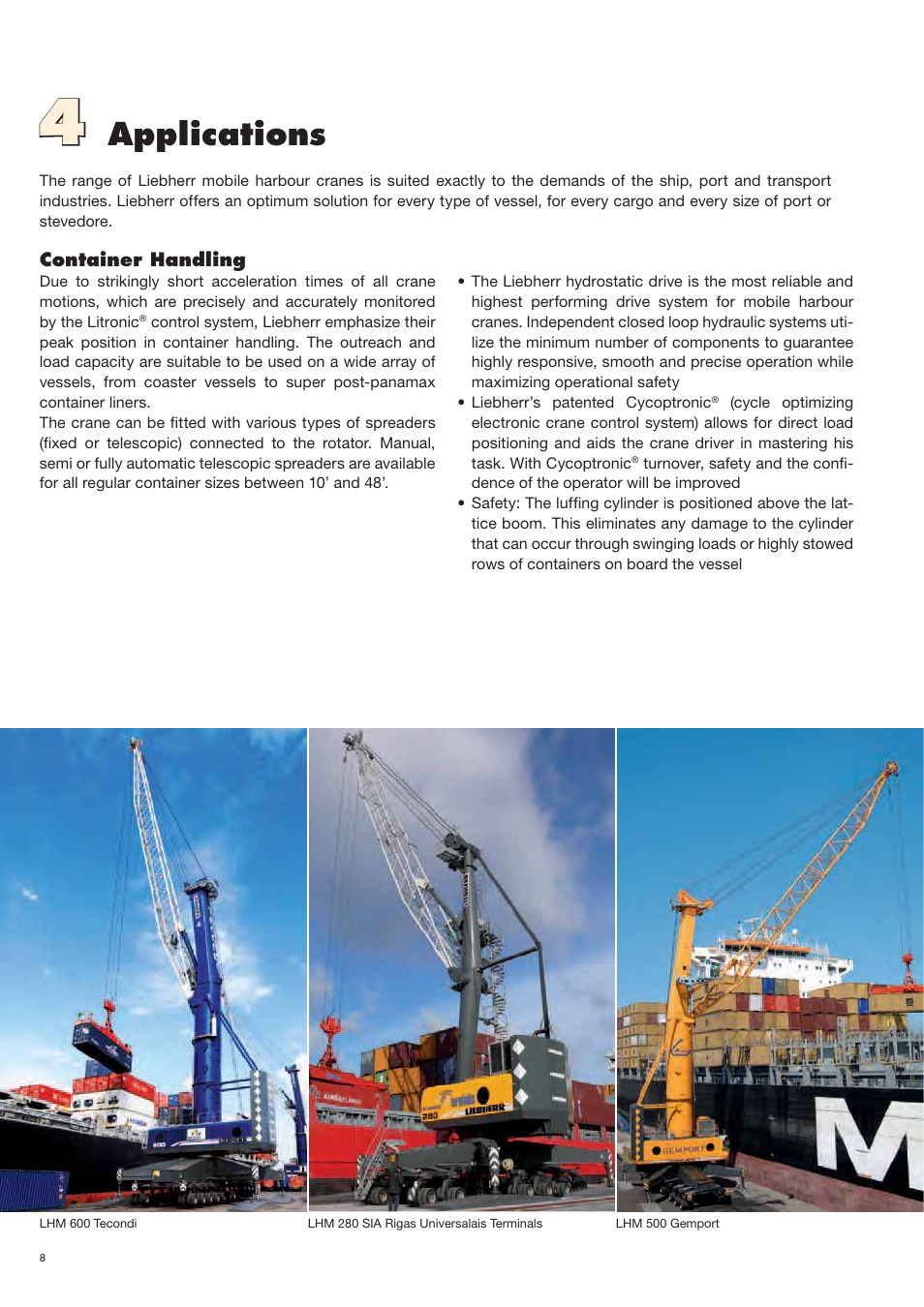 Applications | Liebherr LHM 420 User Manual | Page 8 / 36