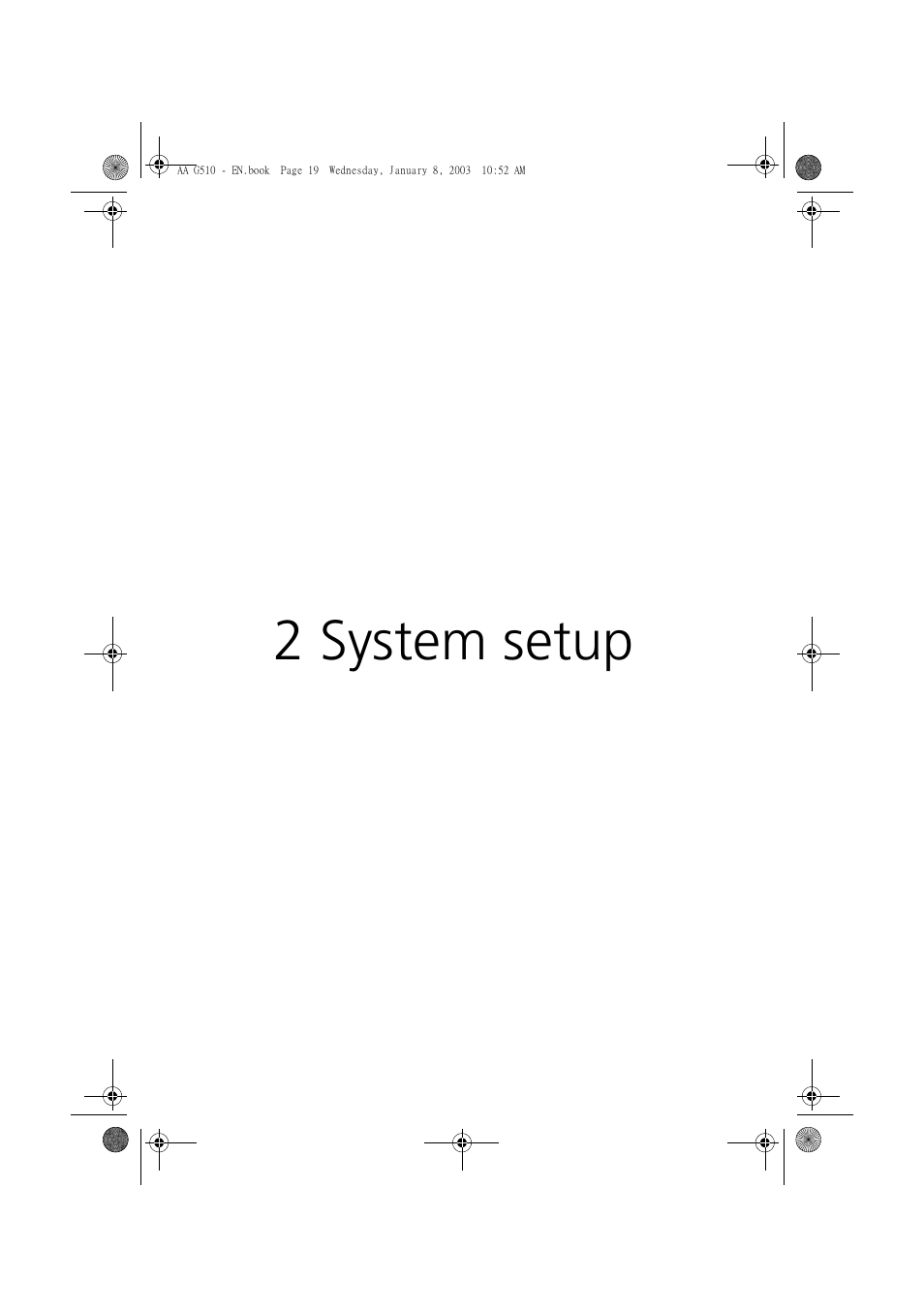 2 system setup | Acer Altos G510 series User Manual | Page 29 / 134