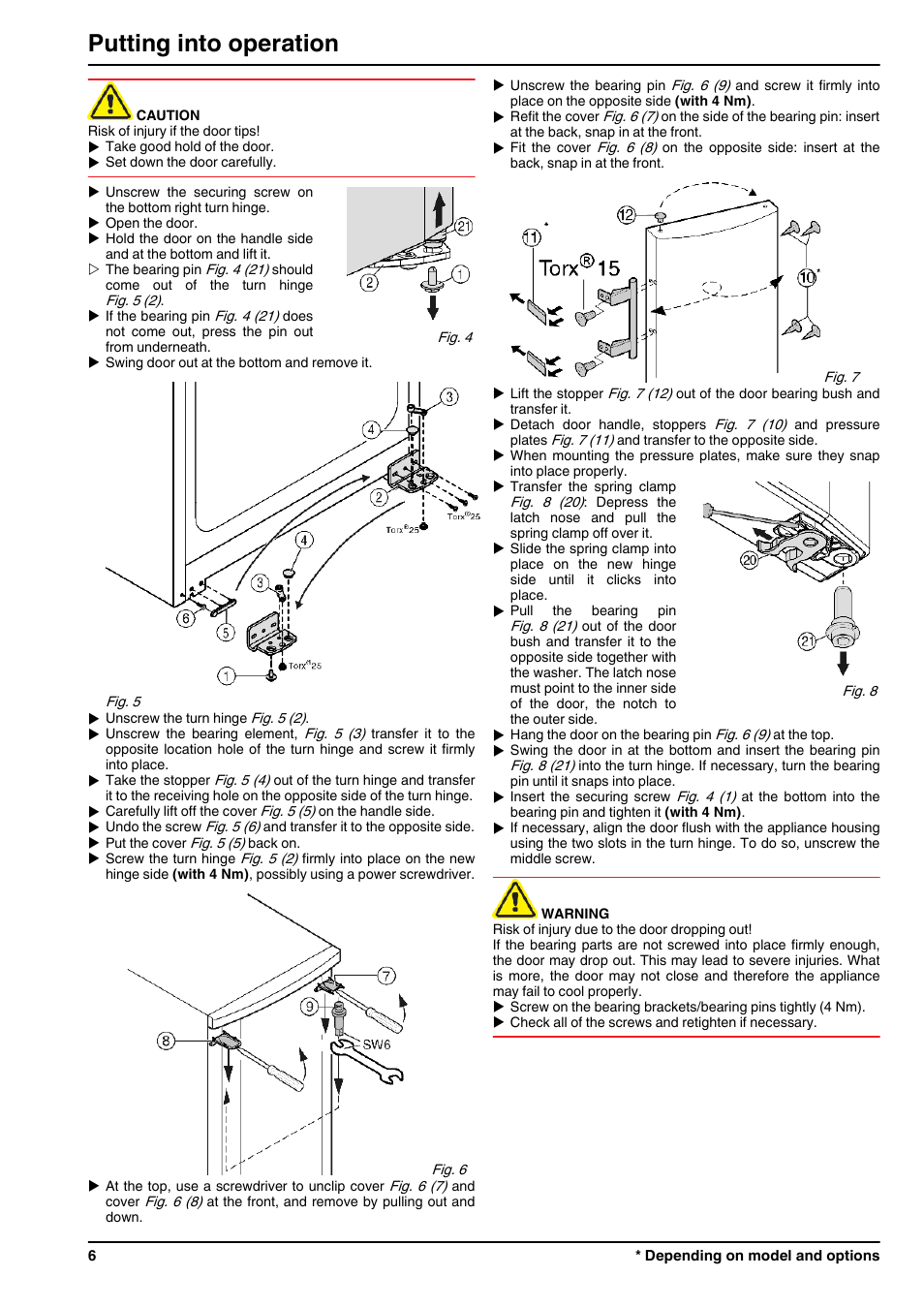 Putting into operation | Liebherr GN 4113 Comfort NoFrost User Manual | Page 6 / 12