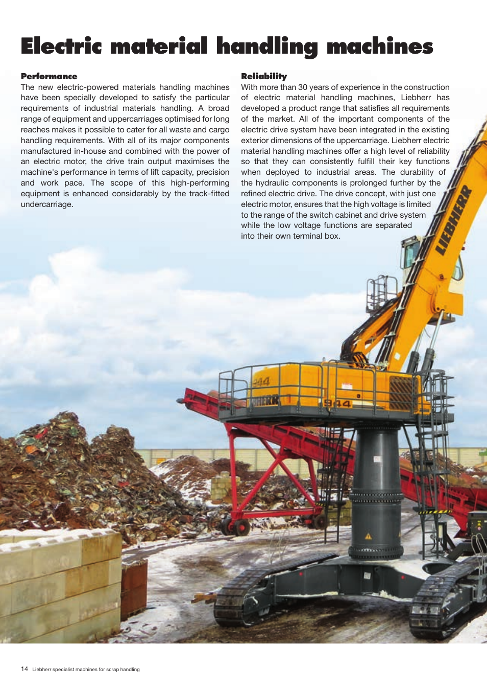 Electric material handling machines | Liebherr A 944 C HD Litronic High Rise Material Handler User Manual | Page 14 / 20
